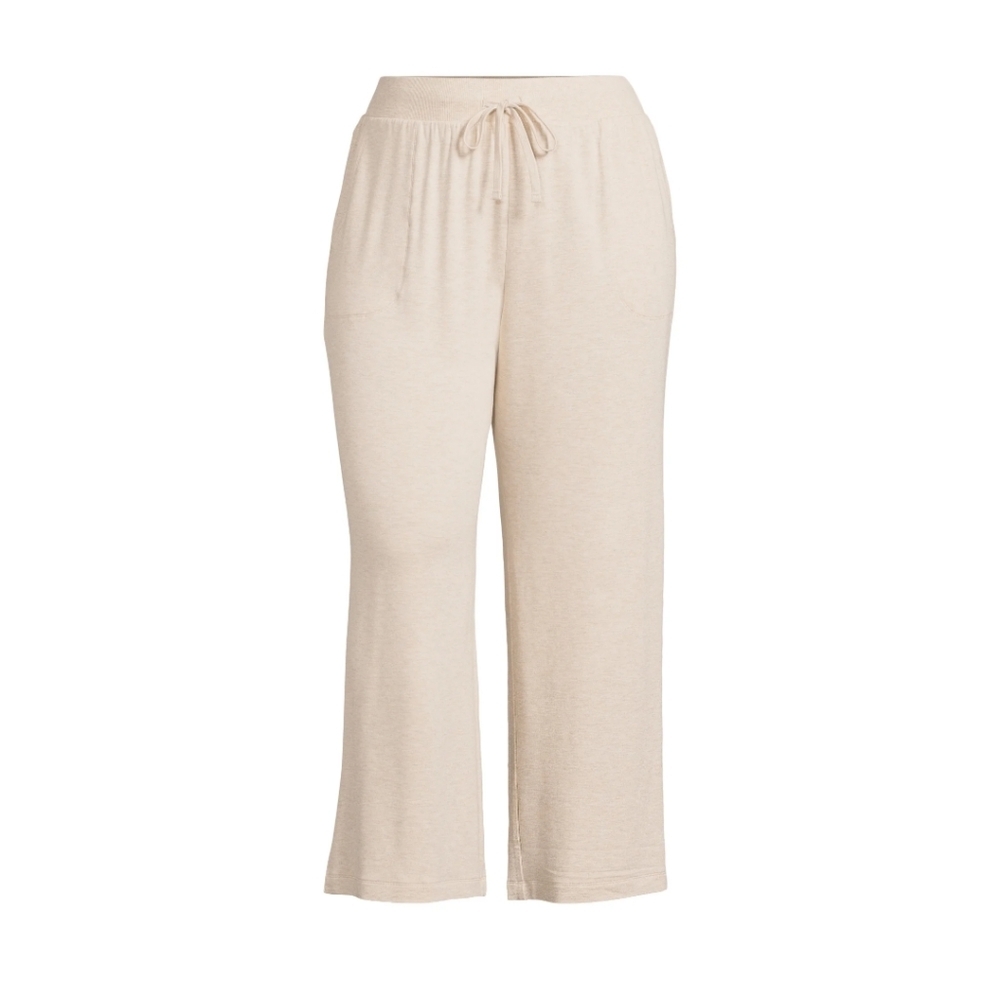 Terra & Sky Women’s Size 0X (14W) Plus Size Knit Pant Oatmeal Heather NWT